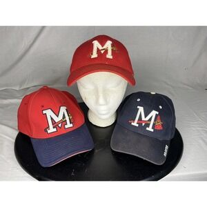 Mississippi Braves Hats Lot Of 3 Red & Blue Fitted MiLB Baseball